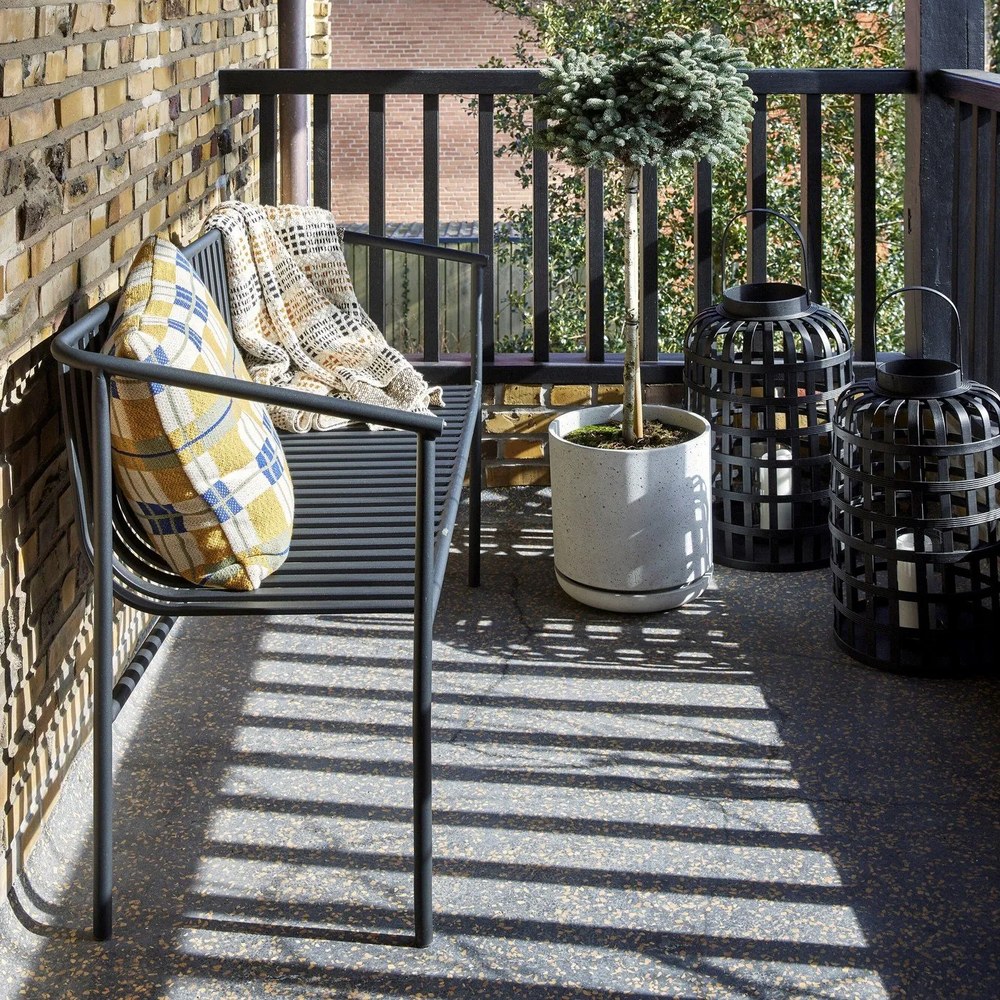 Set 2 felinar din bambus Hübsch Bamboo Garo, negru