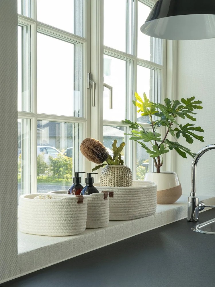 Coșuri de depozitare pentru baie 3 buc. din material textil 35x25x13 cm Jarana – House Nordic