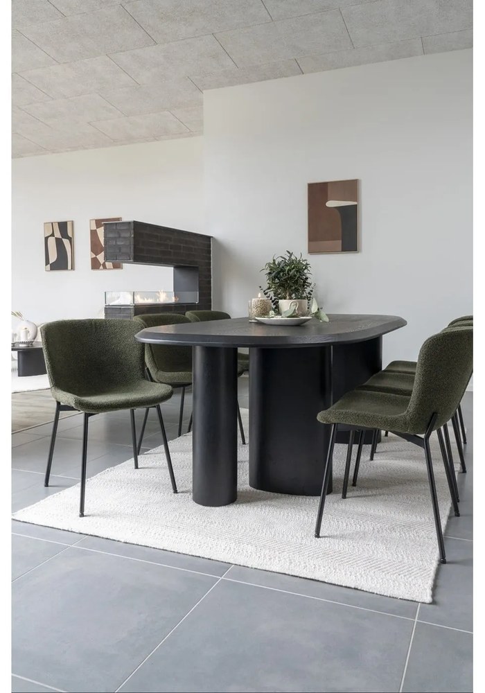 Masă de dining cu blat cu aspect de lemn de frasin 100x220 cm Tirano – House Nordic