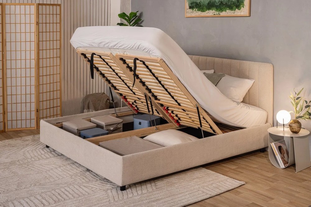 Cutie de depozitare bej din material textil cu capac 35x26x19 cm Soft Storage – Bigso