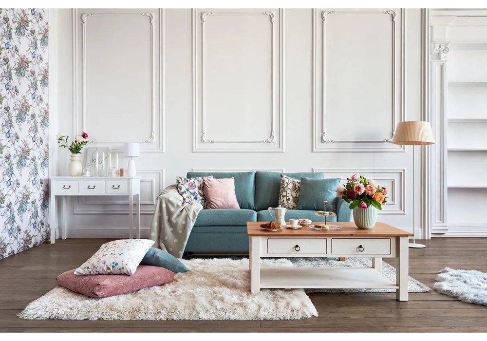 Canapea turcoaz extensibilă 190 cm Sonia - Scandic