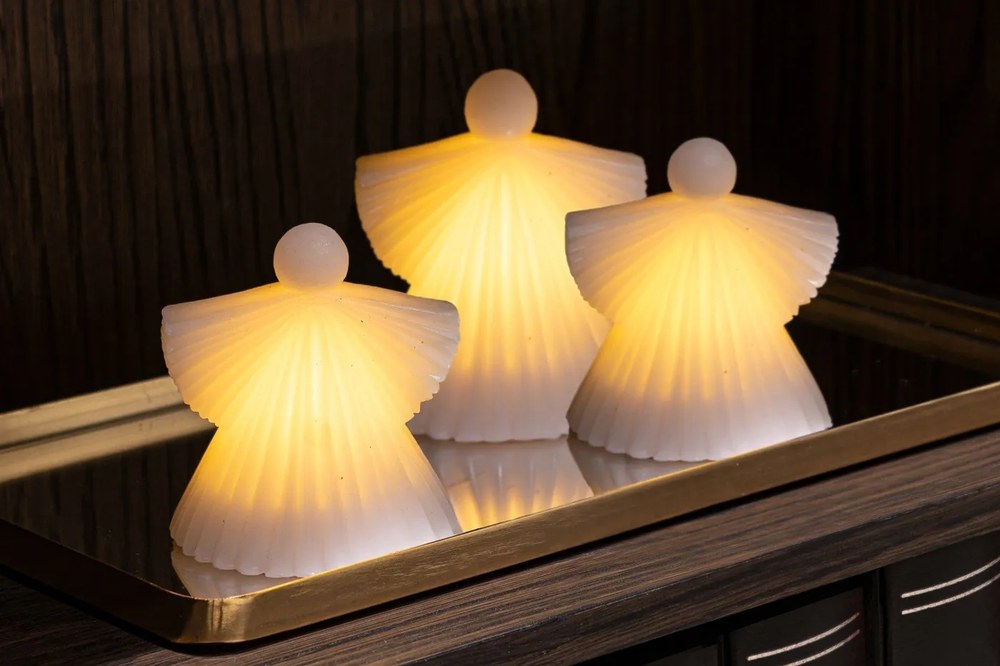 Decorațiuni luminoase albe 2 buc. ø 9 cm Asta – Sirius