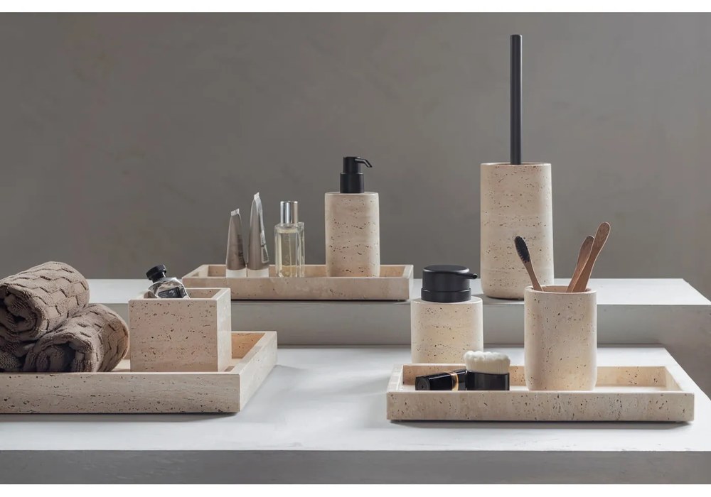 Dozator de săpun lichid bej din piatră 250 ml Travertine – Mette Ditmer Denmark