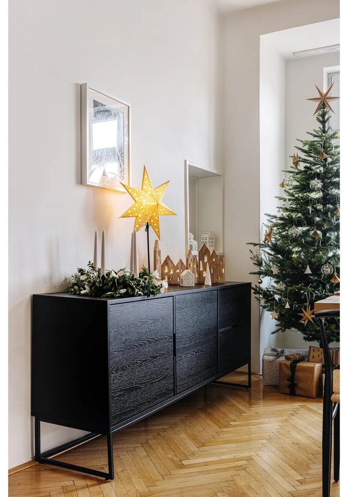 Sfeșnic de Crăciun din bone china Kähler Design Nobili, înălțime 19 cm, alb