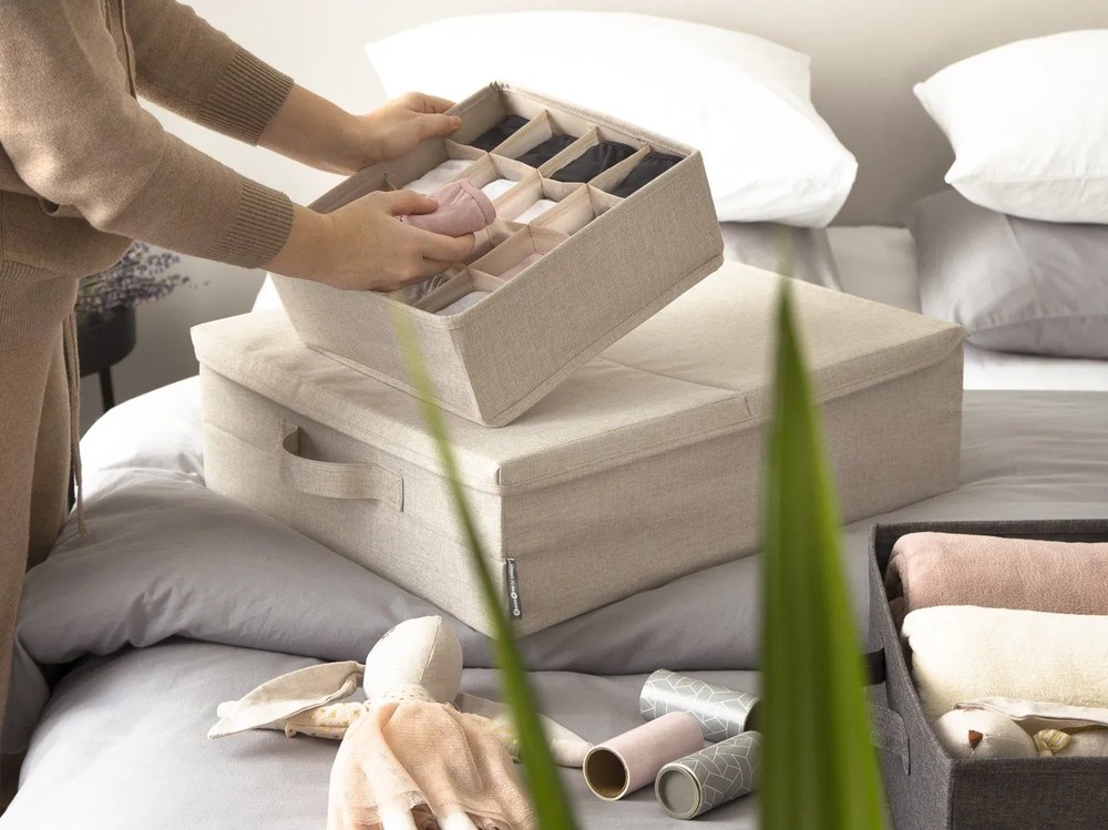 Organizator de sertare cu 16 compartimente Bigso Box of Sweden Drawer, bej