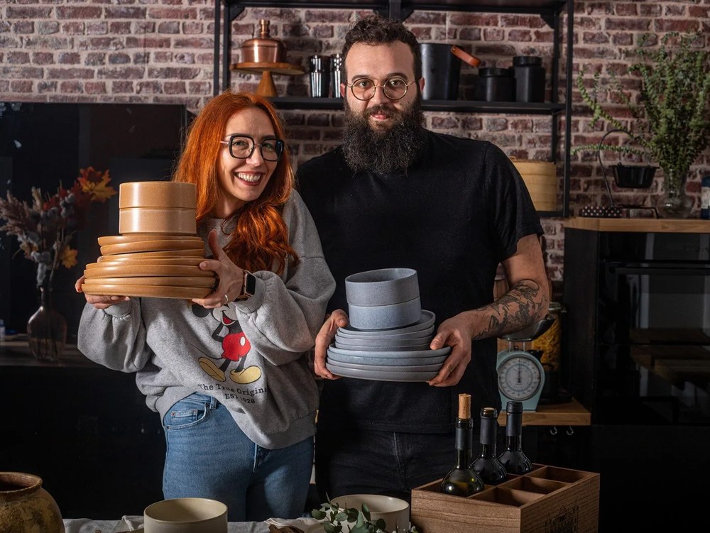 Set 12 vase din gresie Bonami Selection Malia, portocaliu cărămiziu