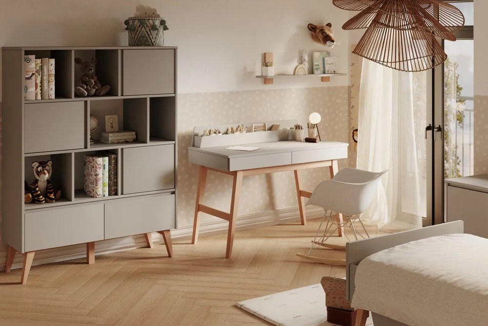 Birou pentru copii cu blat alb 60x120 cm Swing – Pinio