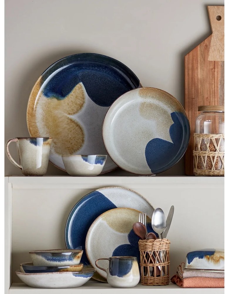 Serviciu de masă 12 buc. din gresie Jules – Bloomingville