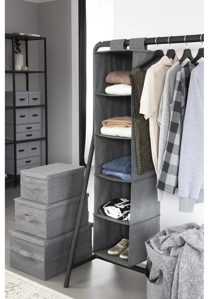 Cutie de depozitare gri din material textil cu capac 30x40x22 cm Soft Storage – Bigso