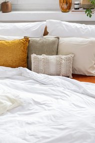 Pled din amestec de bumbac Euromant Basics, 140 x 180 cm, crem