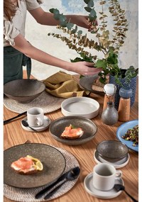 Râșniță pentru condimente din lemn de stejar cu detalii din porțelan alb Kähler Design Hammershoi, înălțime 17,5 cm