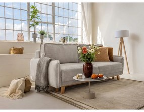 Canapea bej extensibilă cu tapițerie din catifea reiată 218 cm Tori – Bonami Selection