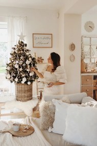 Pernă Tiseco Home Studio Sheepskin, 45 x 45 cm, alb