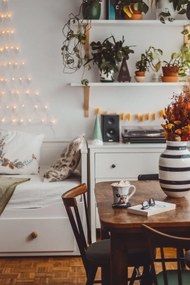 Vază din gresie Kähler Design Omaggio, înălțime 30,5 cm, negru-alb