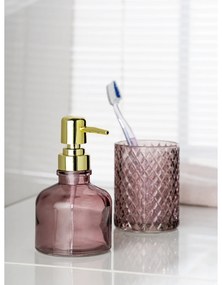 Dozator de săpun lichid roz închis din sticlă 200 ml Atessa – Wenko