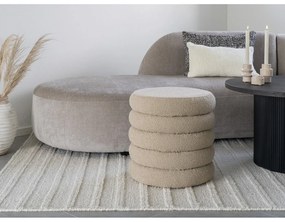 Taburet bej cu tapițerie din stofă bouclé Brooklyn – House Nordic