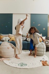 Fotoliu puf pentru copii crem Solar System – Lorena Canals