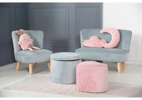 Puf pentru copii roz deschis cu tapițerie din catifea Lil Sofa – Roba