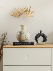 Vas din gresie Bloomingville Irini, înălțime 22,5 cm, alb