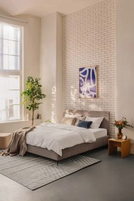 Pat matrimonial taupe tapițat cu somieră 160x200 cm Noira Slim – Bonami Selection