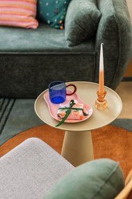 Măsuță auxiliară din aluminiu White Label Ringar, ø 39,5 cm, bej