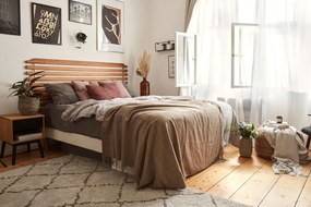 Cearșaf elastic din in Linen Tales, 180 x 200 cm, gri închis