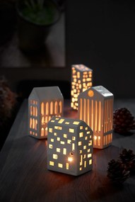 Sfeșnic din ceramică Kähler Design Urbania Lighthouse High Building, alb