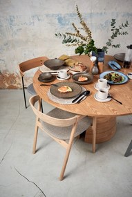 Scaun din lemn masiv de stejar Gazzda Muna, gri