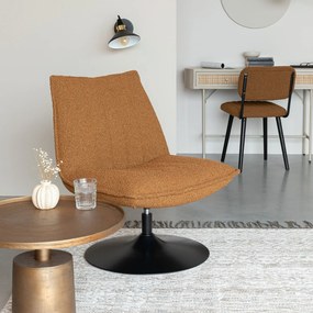 Fotoliu galben ocru cu tapițerie din stofă bouclé Jax – White Label