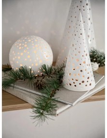 Sfeșnic de Crăciun din bone china Kähler Design Nobili, înălțime 25,5 cm, alb