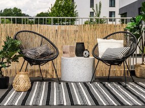 Covor reversibil pentru exterior din plastic reciclat Green Decore Zambezi, 160 x 230 cm, alb-negru