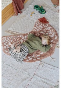 Covor pentru copii maro lavabil, țesut manual din bumbac 110x100 cm Chicken – Lorena Canals