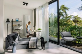 Măsuță auxiliară din aluminiu White Label Ringar, ø 39,5 cm, albastru