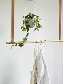 Set 2 ghivece suspendate din fier Hübsch Juro, gri deschis