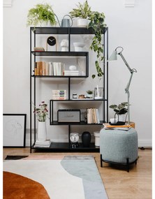 Bibliotecă neagră cu aspect de lemn de frasin 114x185 cm Seaford – Actona