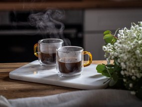 Căni 2 buc. pentru espresso din sticlă 80 ml Amber – Vialli Design