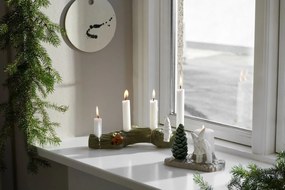 Suport din gresie pentru lumânări de Crăciun Kähler Design Christmas Kiss, lungime 17 cm