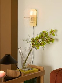 Aplică de perete alămie cu alimentare la priză Ruffle – Hübsch