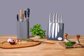 Bloc pentru cuțitele de bucătărie Zone Singles, gri