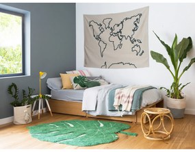 Covor pentru copii verde închis lavabil/țesut manual din bumbac 120x180 cm Monstera Leaf – Lorena Canals