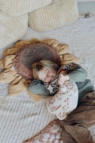 Fotoliu puf pentru copii galben muștar Haystack – Lorena Canals