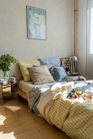 Pătură galbenă/albastră 125x190 cm Brick – Mette Ditmer Denmark