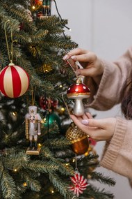 Ornament de Crăciun lucrat manual din sticlă 9 cm Mushroom – Sass &amp; Belle