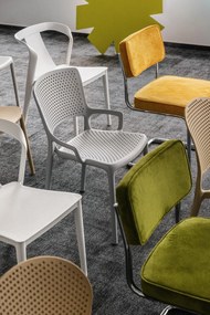 Scaun de dining galben din catifea reiată Rupert – Unique Furniture