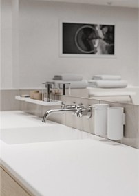 Raft de perete pentru baie Zone Rim, 44 x 11 cm, alb