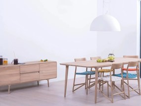 Scaun din lemn masiv de stejar Gazzda Fawn, alb