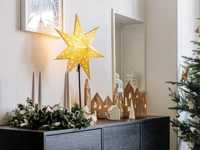 Sfeșnic de Crăciun din bone china Kähler Design Nobili, înălțime 19 cm, alb