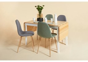Masă dining extensibilă din lemn de pin cu structură albă Bonami Essentials Brisbane, 120 (200) x 70 cm