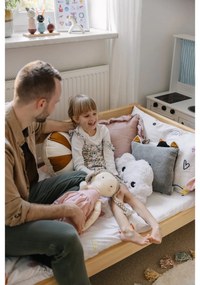 Covor lucrat manual pentru copii Nattiot Rainbow, ø 110 cm
