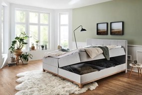 Pat boxspring gri cu spațiu de depozitare 180x200 cm Catania - Meise Möbel